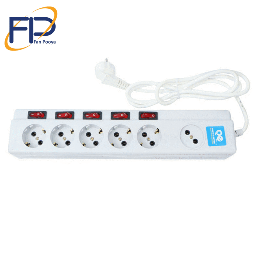 چند خانه فیوز دار 1+5 با کابل 1/8 متری (پارت الکتریک)